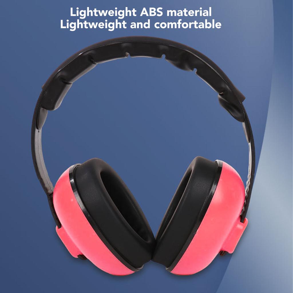 Industrial Earmuffs Noise Reduction Hearing Protection NRR 31DB Portable Ear Muffs for Learning Shooting Rose Red