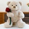 Bear Doll Teddy Plush Toy With Roses Decorate For Birthday Presents And Collect