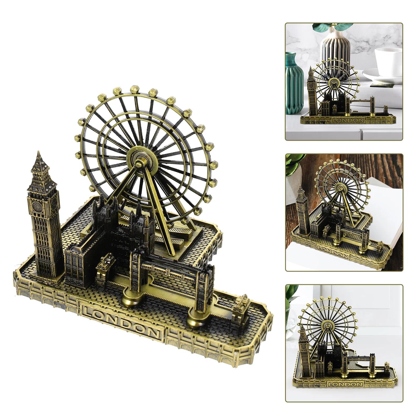 

London Model Tower Bridge City Famous Big Ben Buildings Architecture Clock Figurine Statue British Sculpture Souvenir Scene оливковое зеленый