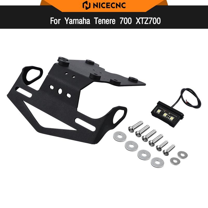 For Yamaha Tenere700 T700 XTZ 700 2019-2024 License Plate Holder Tail Tidy LED Light Fender Eliminator TENERE700 T7 XTZ700