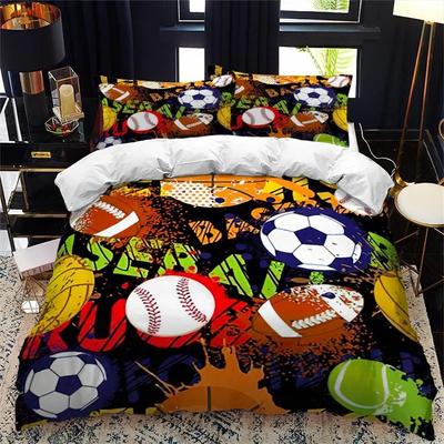 Football Bedding Set For Teen Boys Room Decor Ball Sport Duvet Cover Set Microfiber Soccer Game Comforter Cover Twin King Size