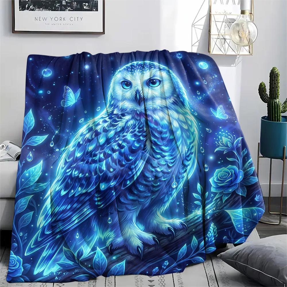 Blue Rose Animal Print Flannel Blanket,High quality Comfortable for All Seasons,Home Decor,Warmth and Comfort,Perfect for Christmas Gifts