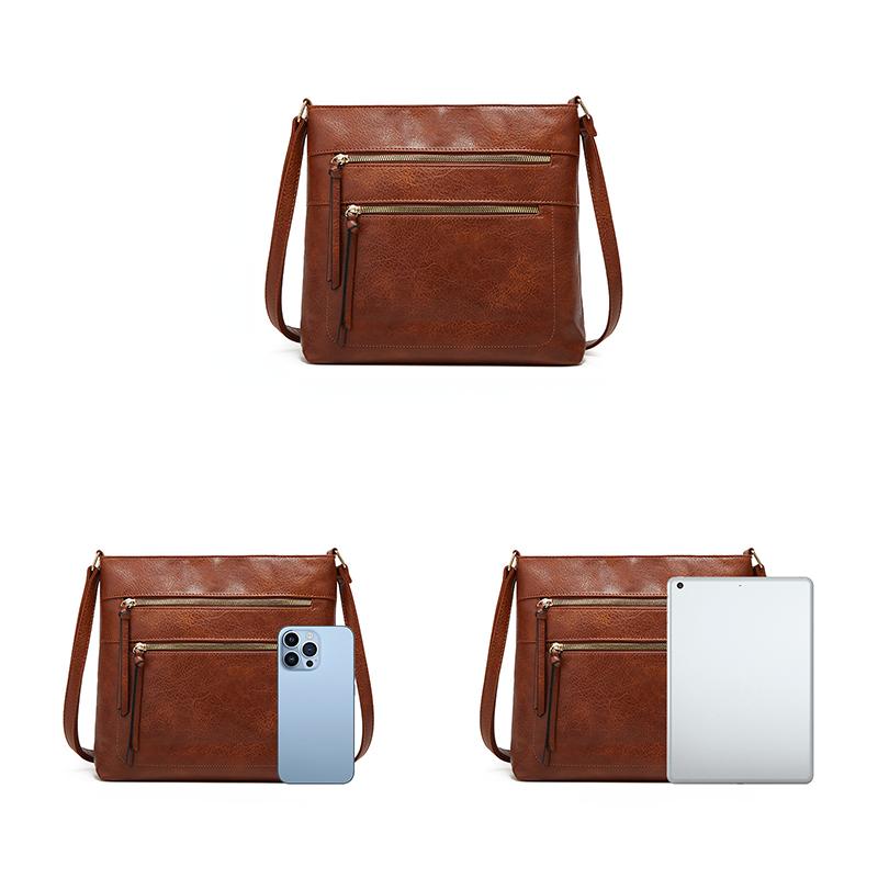 Neue Damen-Geldbörsen und Handtaschen, Seitentasche für Damen, Retro-Umhängetasche, weiches Leder, Umhängetasche, Handytasche mit mehreren Taschen