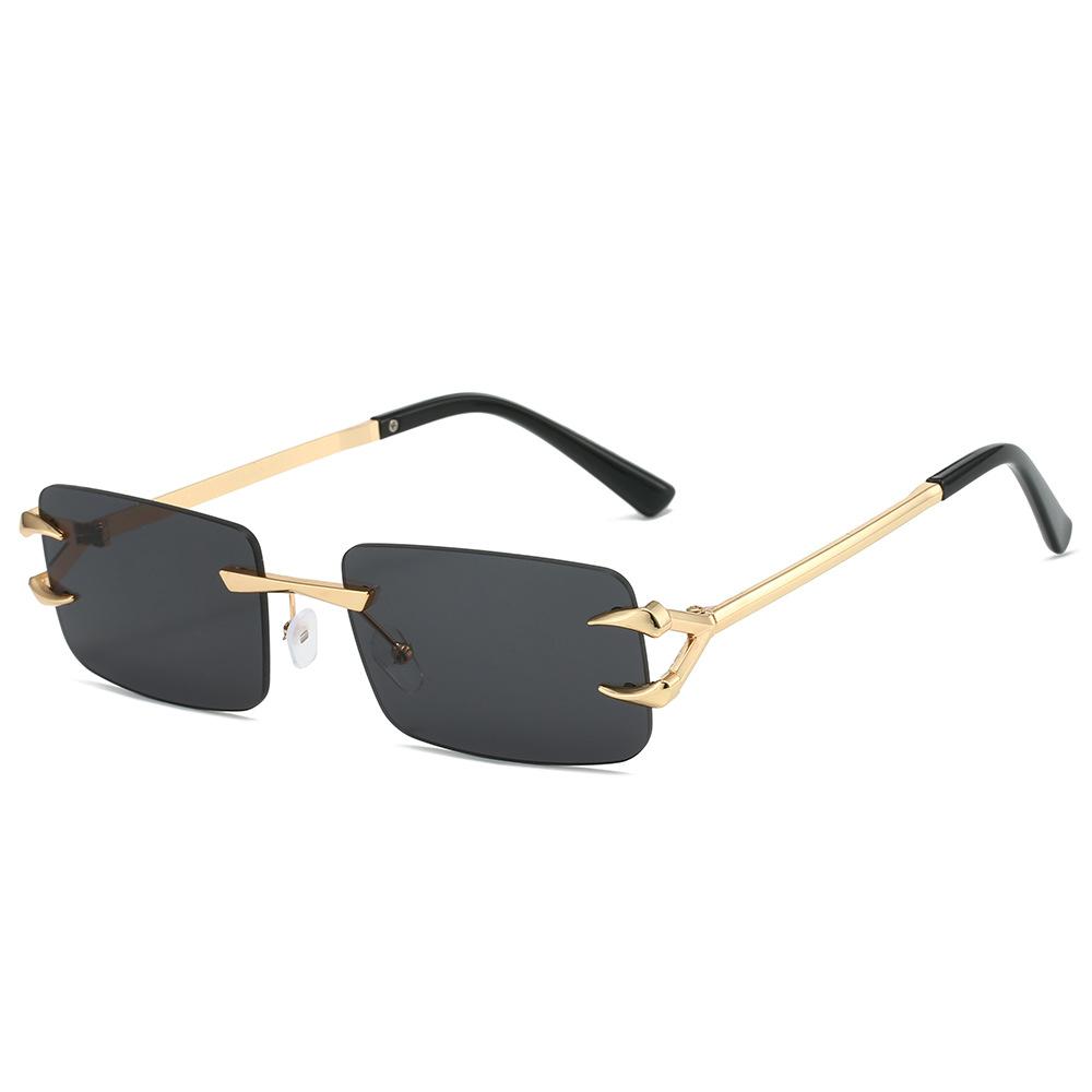 Xuediao 24021 Trendy Trimmed Frameless Ocean Lens Sunglasses Fashion Internet Celebrity Personalized square Sun Glasses Women