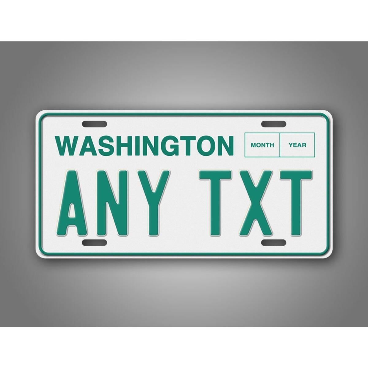 

Personalized Washington License Plate Retro Metal Sign Wall Decor Garage Bar Man Cave Art білий