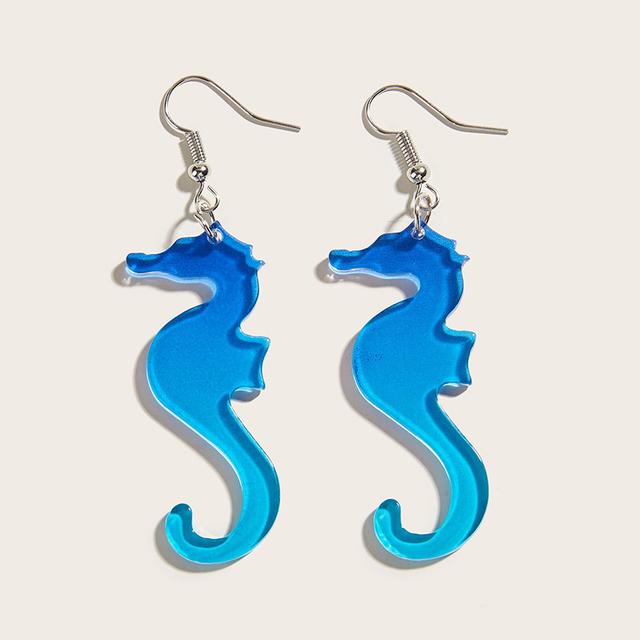 Retro Flower Temperament Kontrast Kolor Kwadratowe Kolczyki Akrylowe Proste Cukierkowe Kolczyki Wiszące Piercing Oreja