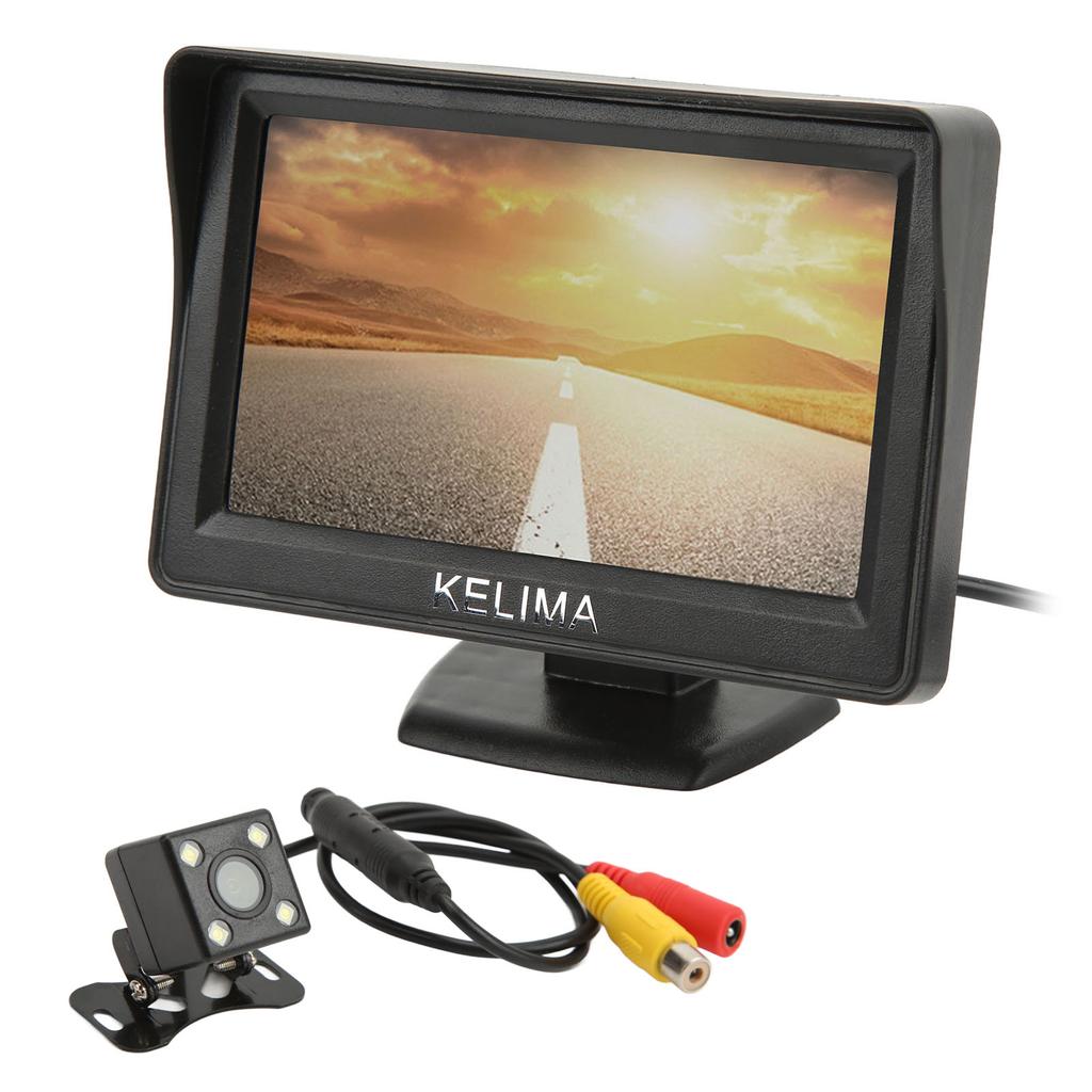4LED Rückfahrkamera 4,3 Zoll Rückspiegelmonitor-Kit 120 Grad Weitwinkel IP68 Wasserdicht Nachtsicht für Auto LKW SUV
