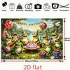 2D Cartoon Frosch Geburtstag Hintergrundtuch, Outdoor Natur Wandbehang