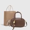 Mini Borsa a Tracolla con Impunture per Donna Design Lussuoso Vintage Colore Solido Tracolla Larga Piccola Spallina Borsa a Mano