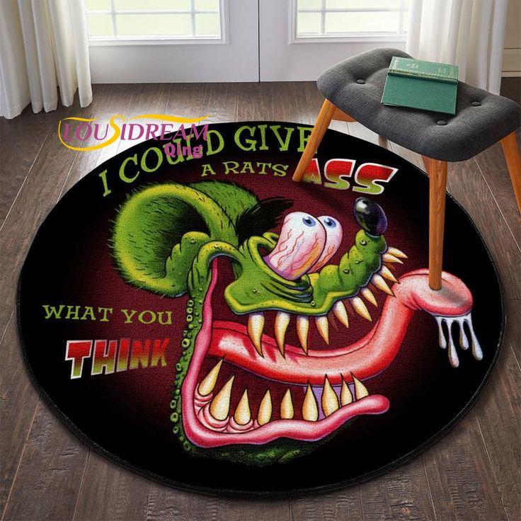 Covor Rat Fink Covor rotund retro Decor camera de zi Covor Mancave Covoare Covoare pentru dormitor Scaun Covor Cadouri