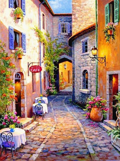 Full Round/Square Diamond Painting Cross Stitch City Kits 5D DIY Mosaic Scenery Home Decoration