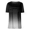 T Shirts For Women Pleated Round Neck Dressy Casual Blouses Printing Short Sleeve Summer Tops Loose Fit