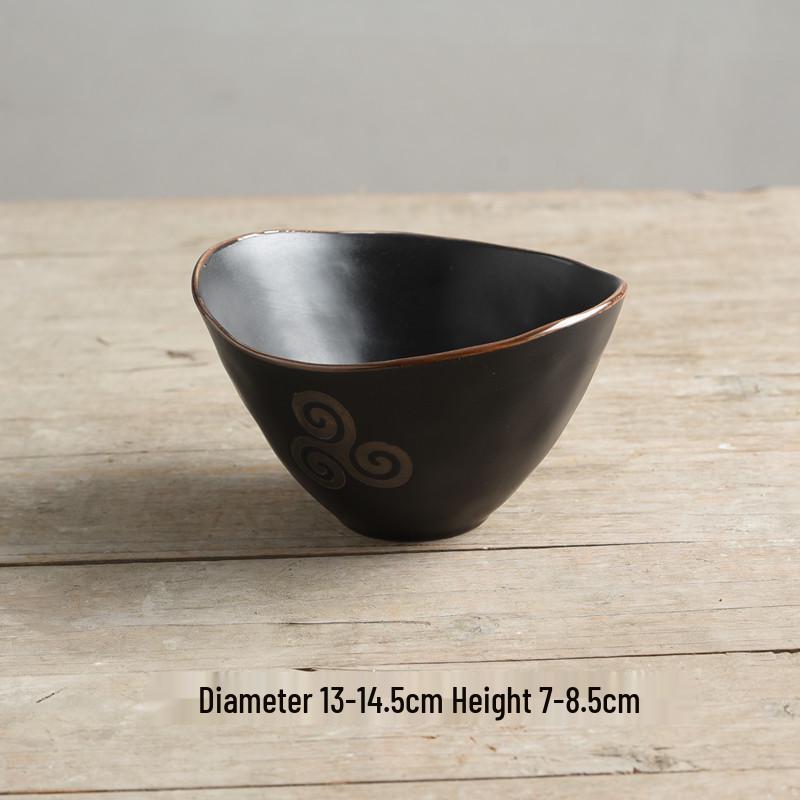 Yijia Retro Ceramic Underglaze Color Bowl: Perfect for Noodles, Congee, Rice, Soup, and Salad.