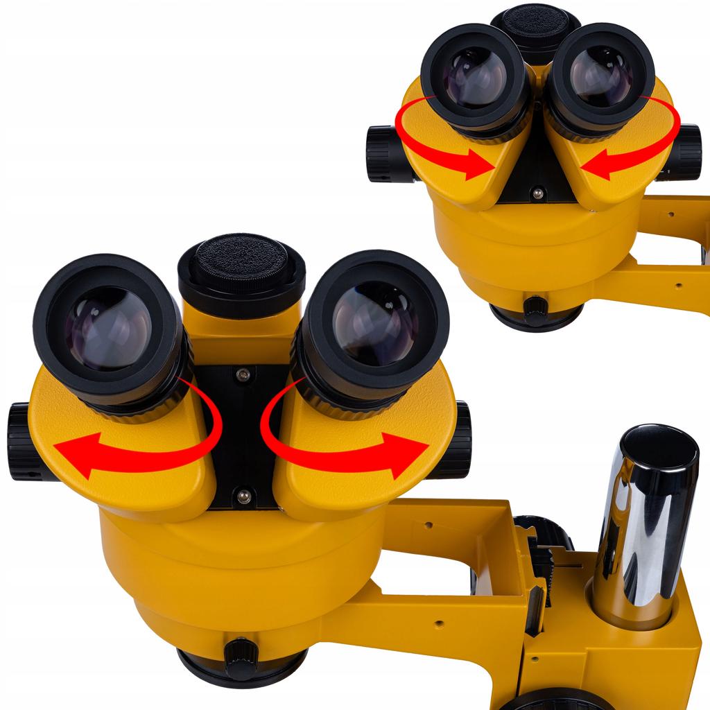 Rosfix Mikroskop Trinokularowy 7–45x Z Kamerą USB 5MP – Zestaw Do Inspekcji Elektroniki | Soczewka Barlow 0.5x | Oświetlacz LED 56x