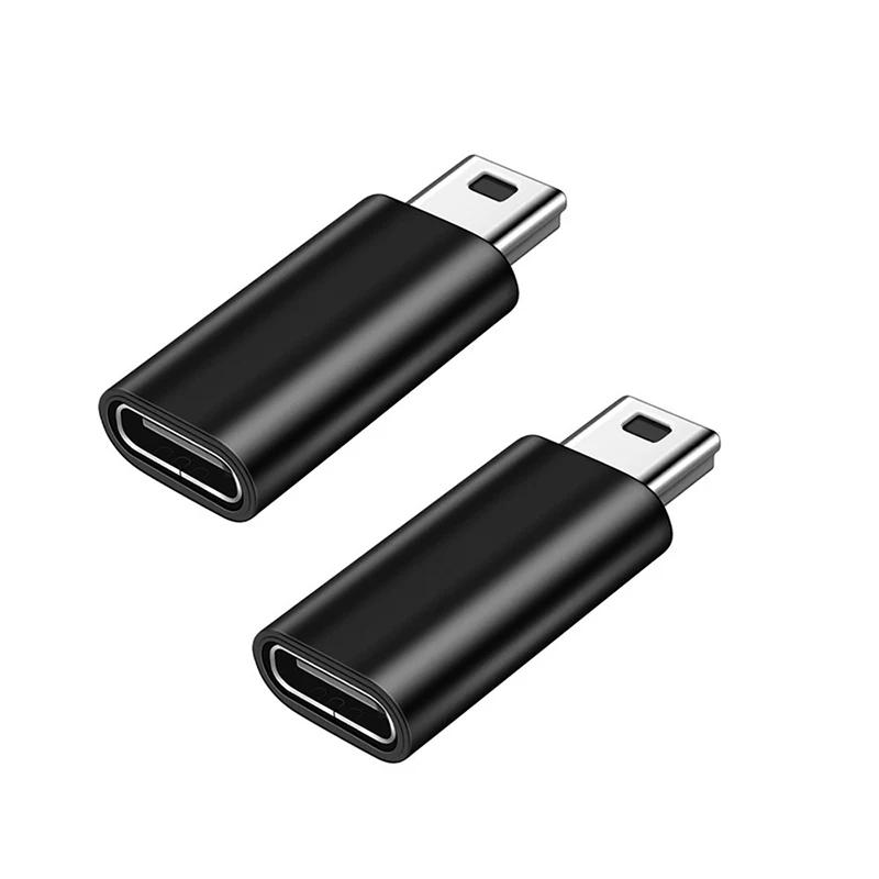 Mini USB To Type C Adapter 5 Pin Male Mini USB To Female USB Type C Data Transfer Connector for GoPro MP3 Camera PC Conventer