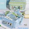 Puppy Grid Stationery Bag Korean Style Dopamine Pencil Pouch Kawaii Prism Pencil Case  Unisex