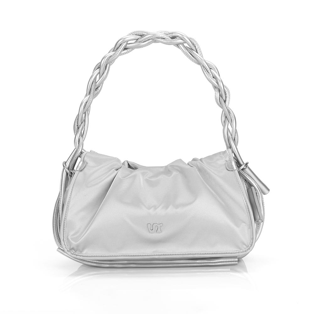 Vegan Tiger Hanji Leather Small Bag_Silver