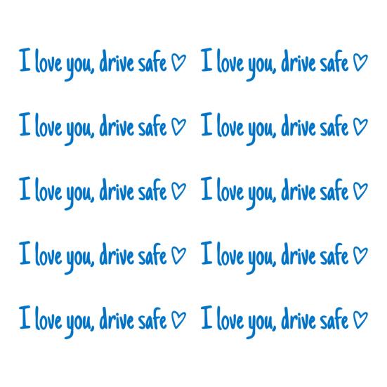 Autoaufkleber Ich liebe dich Fahr sicher Herzförmige Autoaufkleber für Fenster Rückspiegel Windschutzscheibe Stoßstange Wasserdichter Vinyl Becheraufkleber Lustig Automobil