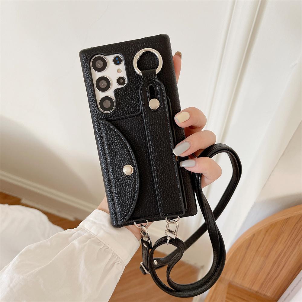 

Leather Phone Case For Samsung S8 S9 S10 Plus S10e S20 S21 S22 S23 Plus Ultra Necklace Lanyard Hang Strap Wallet Card Bag Cover for Samsung S9