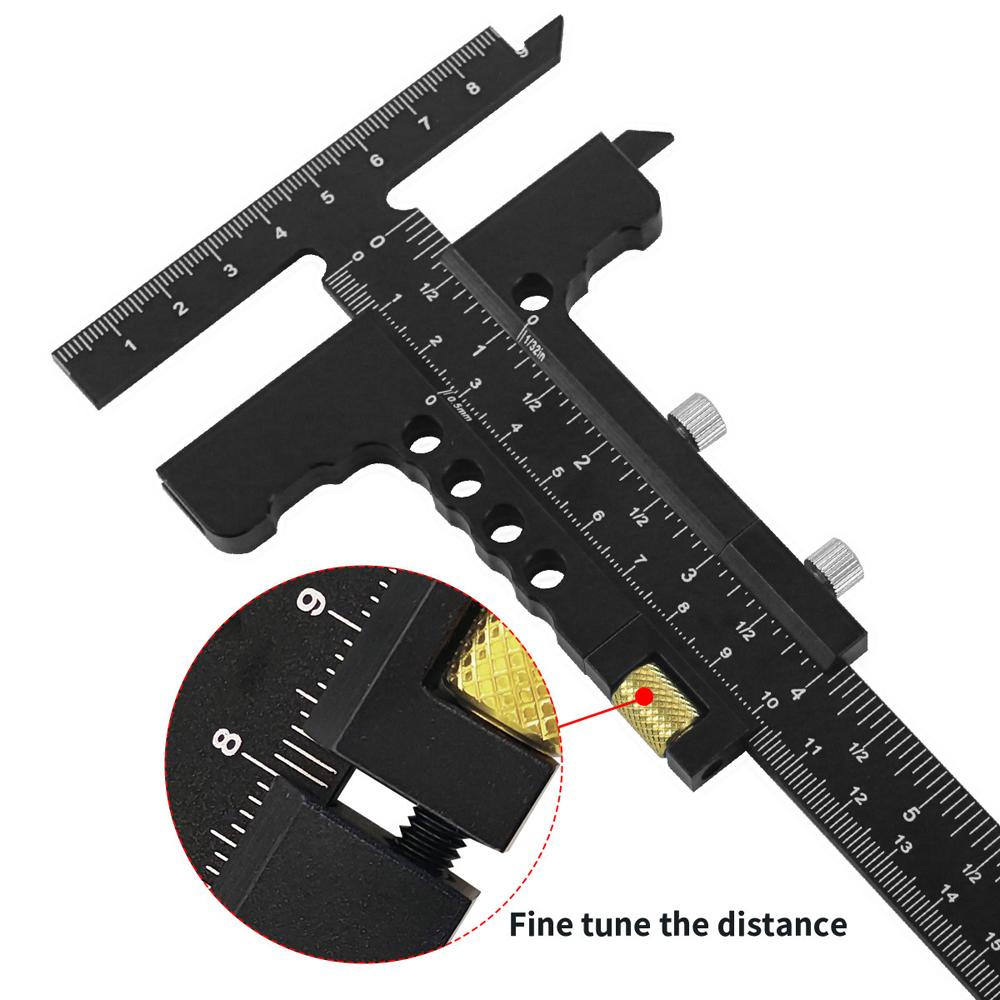 Woodworking Scriber TShape Aluminum Alloy Scribing Ruler Measuring Tool for Carpenter DIY Wood