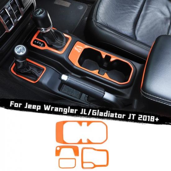 Inner Gear Shift Cup Holder Center Cover Trim For Jeep Wrangler JL JT 18+ Orange
