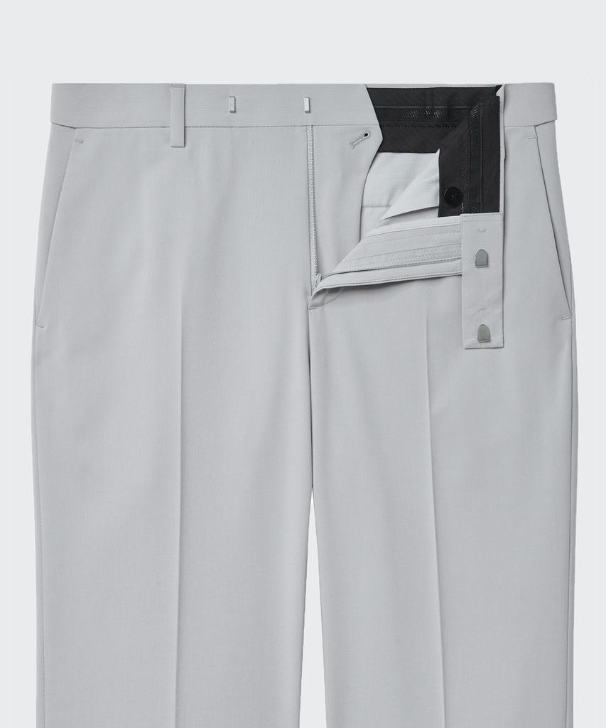 Musinsa Standard [Cooltandard] Relaxed Tapered Hidden Banding Crop Slacks [Light Gray]