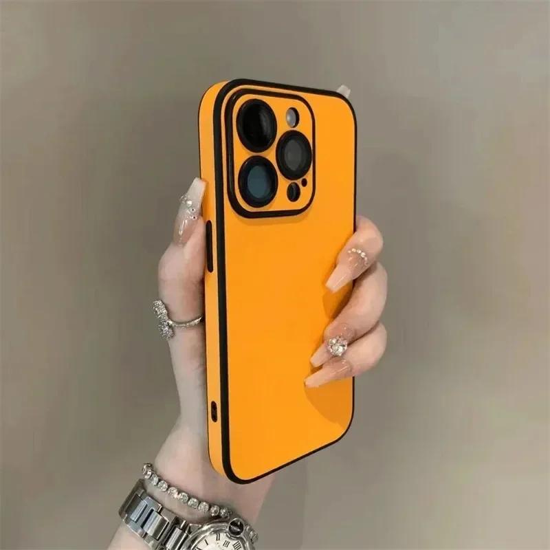 Luxury Leather Colorful Silicone Phone Case for iPhone 17 16 15 14 13 12 11 Pro Max Soft Bumper Matte Shockproof Simple Cover
