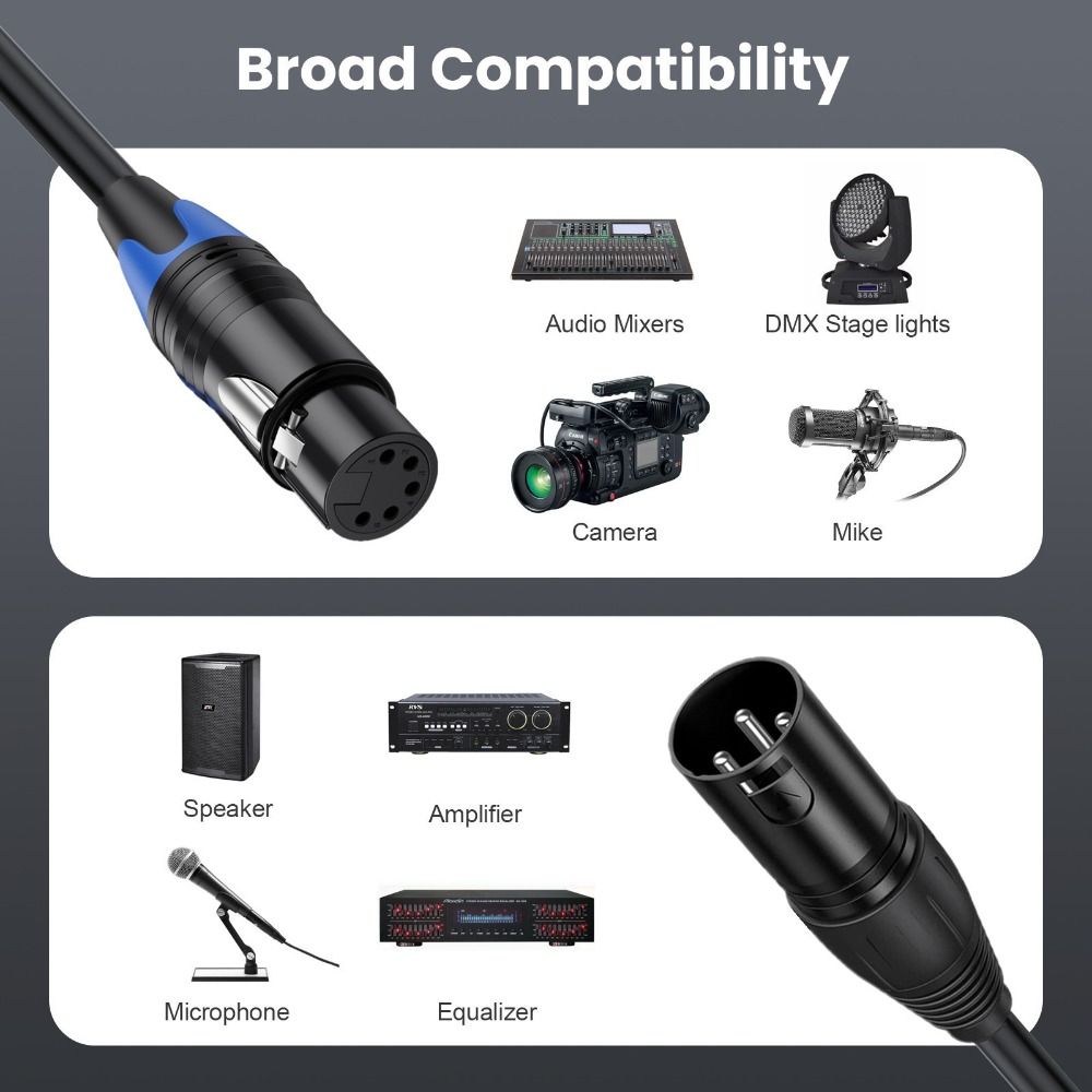 Male Female DMX Cable XLR3P To XLR5P Stage Light Cable XLR Connector Cable  Stage Lights