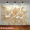 2D Modern Cream Floral Wall Art Backdrop, Photography Background for Studio Sessions & Luxury Brand Shoots