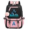 Mochila Escolar Unissex Inspirada em Avatar 2 para Adolescentes Antifurto 20-35L Compatível com Laptop de 14 Polegadas Bolsa de Lona Estilo Streetwear