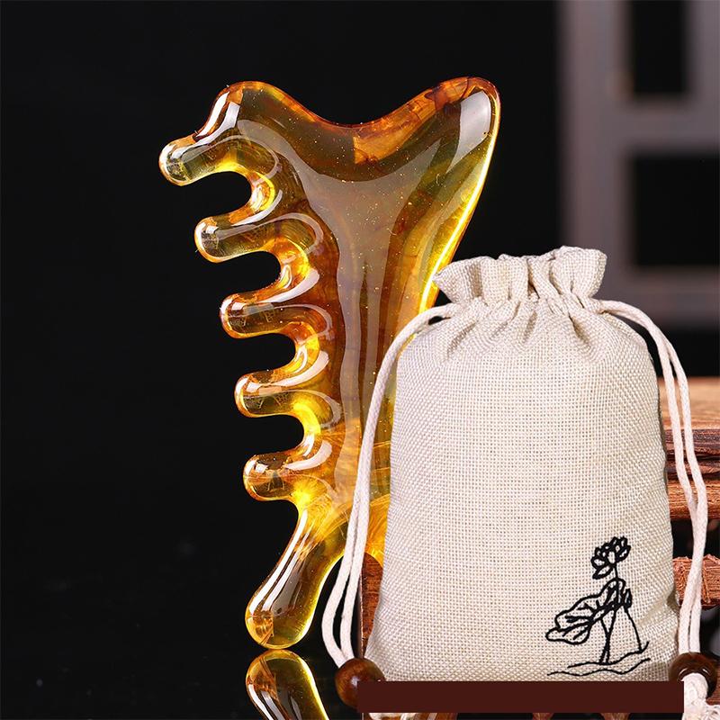 Head Massage Scalp Four-in-one Massage Comb Meridian Scalp Resin Scalp Massage Comb Head Unblocking Face Nose Massager Guasha