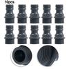 New Practical Garden Hose Pipe Garden Irrigation Water Adapter Quick Connector 1/2 Inch Male Threa 10Pcs ABS Black