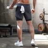 Shorts de Corrida ao Ar Livre Masculino Plus Size com Camada Dupla e Múltiplos Bolsos
