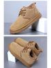 Men's Velvet-Lined Leather Snow Boots - Warm, Non-Slip, High-Top, Thick Sole, Large Size (8509)