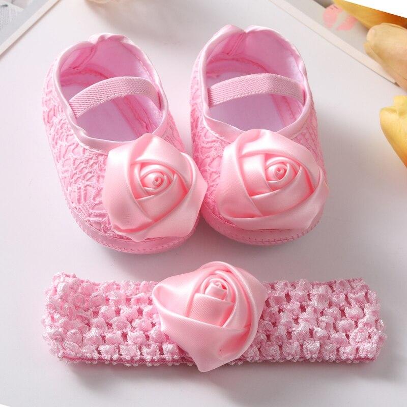 Dievčenské saténové topánočky Bowknot Princess Topánky pre batoľatá s mäkkou podrážkou Vychádzkové topánky Set s čelenkou