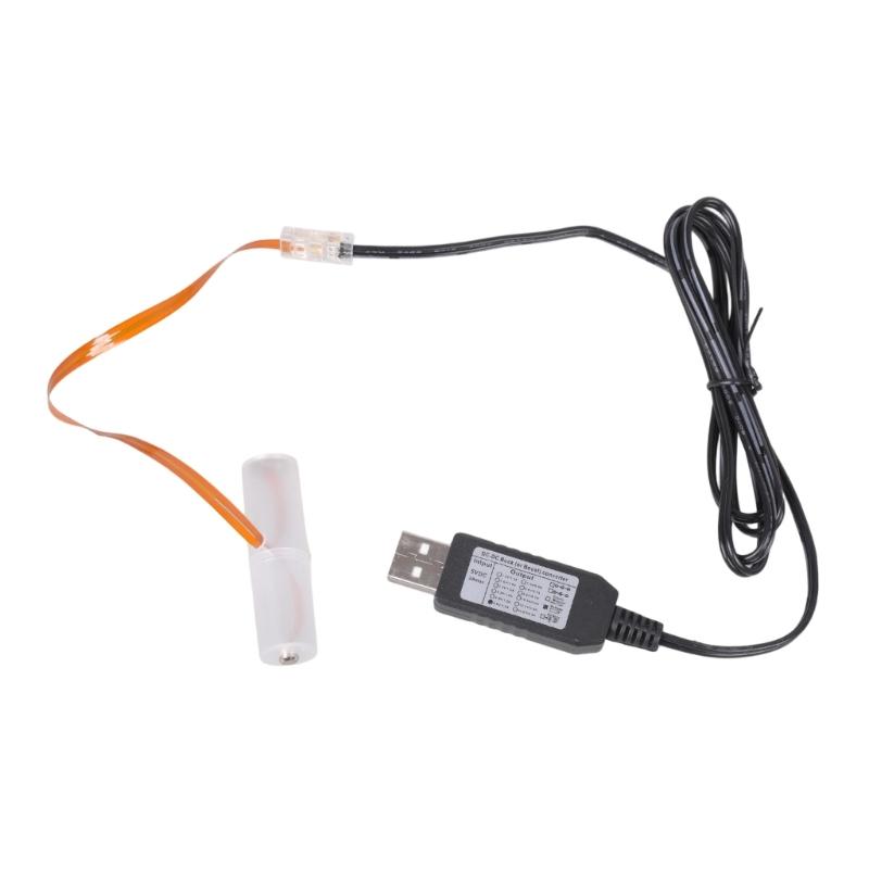 1M/2M USB-betrieben 6V Ausgang Konverterkabel zum Ersetzen von 4 Stück 1,5V 2A Batterien Netzteil-Adapter Nicht erforderlich Bohren