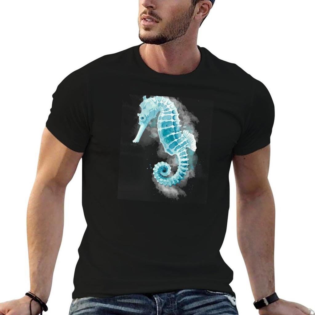 Watercolor Seahorse TShirt Trend Art Print TShirt