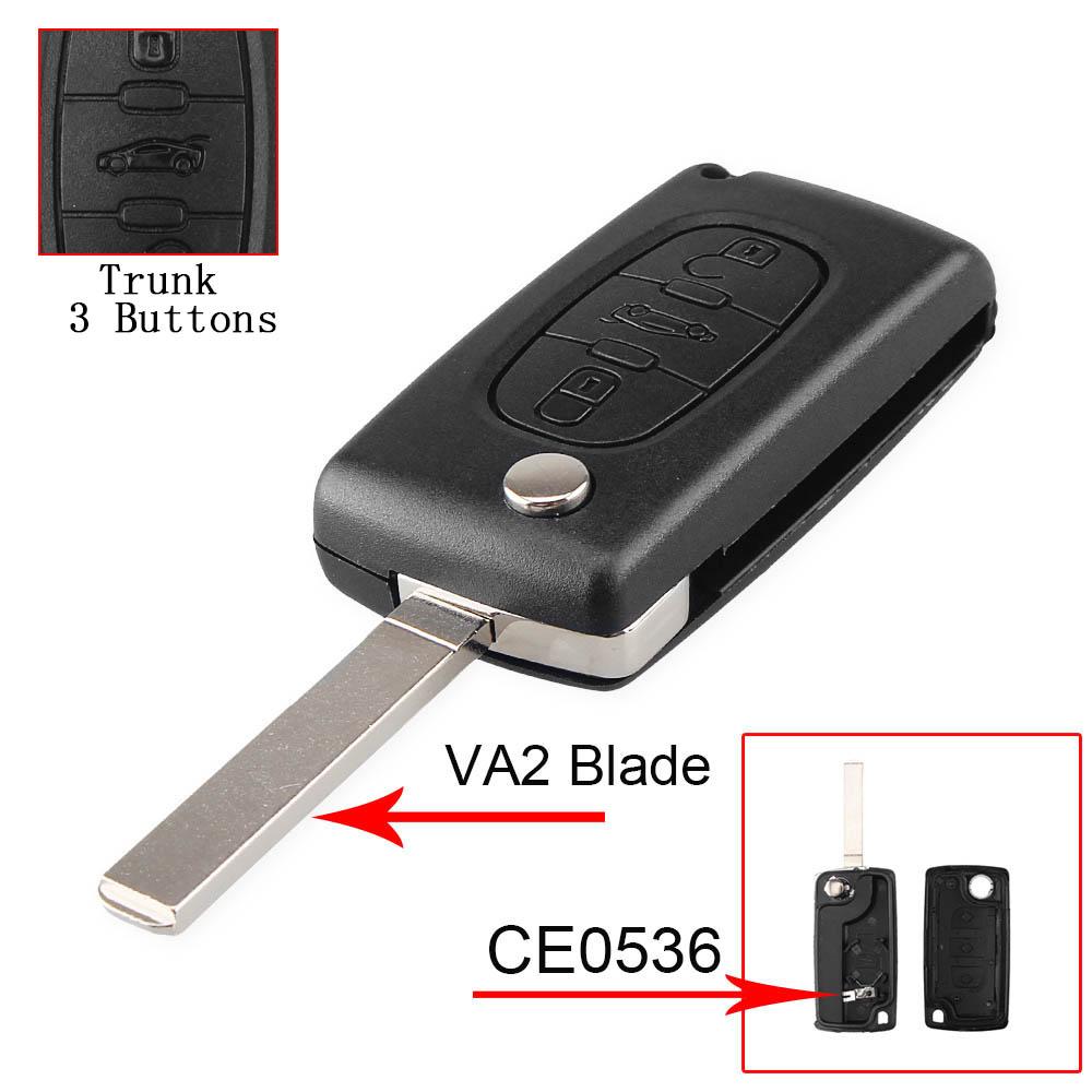 Flip Folding Cae Key Case Blank Shell for Peugeot 107 207 307 307S 308 407 607 2006 for Citroen C2 C3 C4 C5 C6 C8