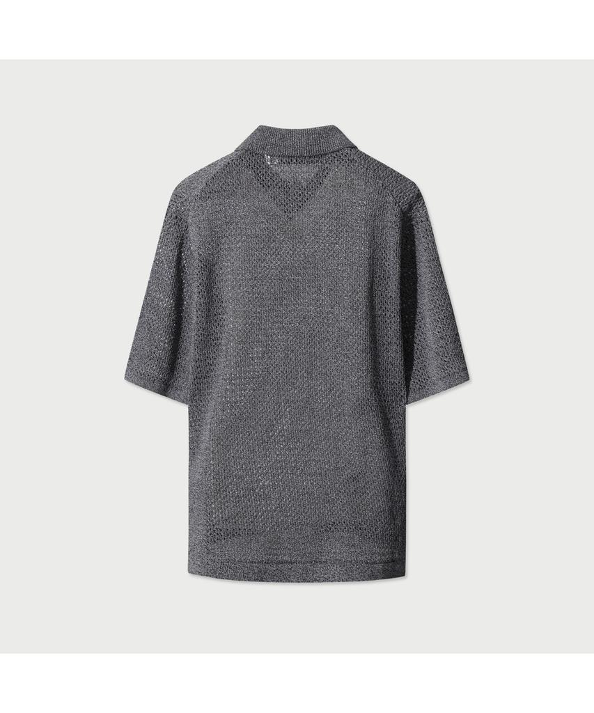 Iro Ember Short Sleeve Collared Cardigan - Black