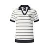 Tennis Pullover Knitted Striped Short Sleeve Tennis Shirt Women Tops A11W623125F-WT