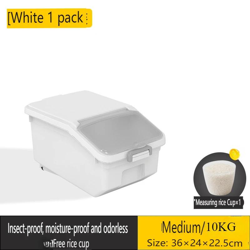 Kitchen Rice Organizer Plastic Storage Box Large Capacity Moisture-proof Rice Bucket Cereals Bucket Multi-function Storage Boxes
