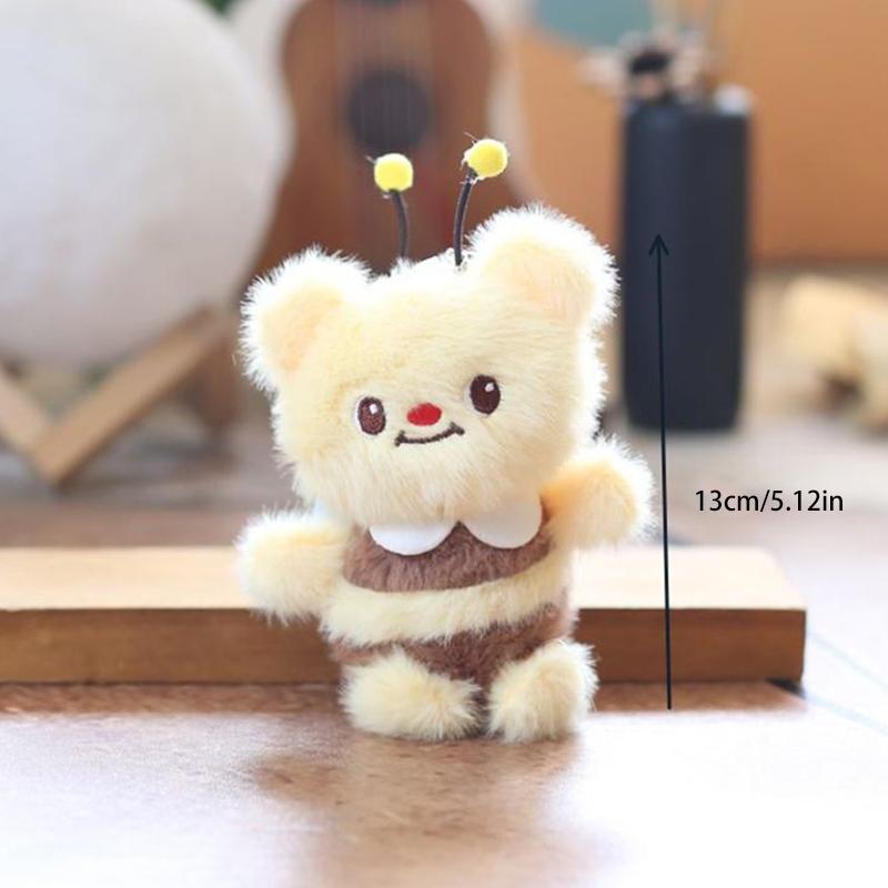 Bee Doll Pendant Key Chain Stylish Backpack Purse Doll Pendant Plush Girl Gift Pendant Car Interior Cute Insect Keychain