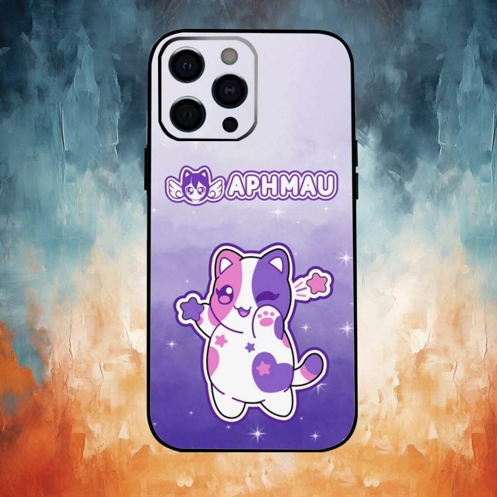 

A-Aphmau Мяу Аніме Коти Чохол для Телефону Для iPhone17,16,15,14,13,12,11 Plus,Pro Max М який Чорний Чохол iPhone16se4