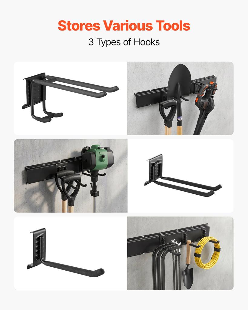 VEVOR Garage Tool Organizer 1676.4 Mm 363 Kg Wall Mount Garden Tool Rack