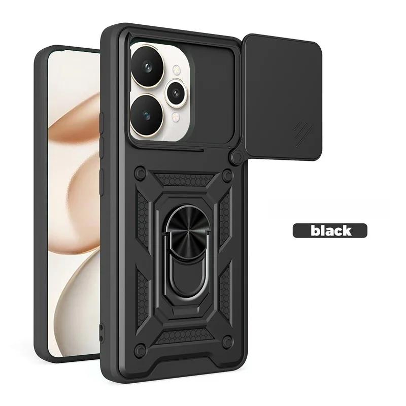 Przesuwane Etui Pancerne na Aparat Dla Realme 15 Pro 5G Magnetyczny Uchwyt Samochodowy Pierścień Ochronny Funda Dla Realme 15T Realme15 Pro 15Pro Tylna Pokrywa