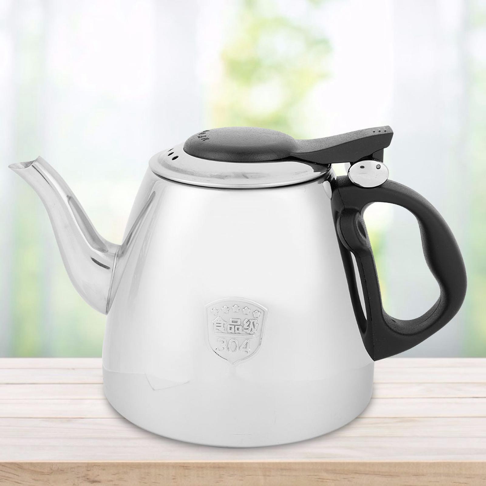 

Stainless Steel Flat Bottom Water Kettle Boiling Pot Work On Induction Stovetop