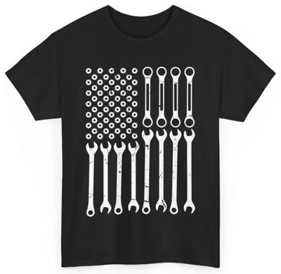 Mechanic American Flag Shirt Car Mechanic Lovers Tshirt Repairman Shirt Unisex T-Shirt