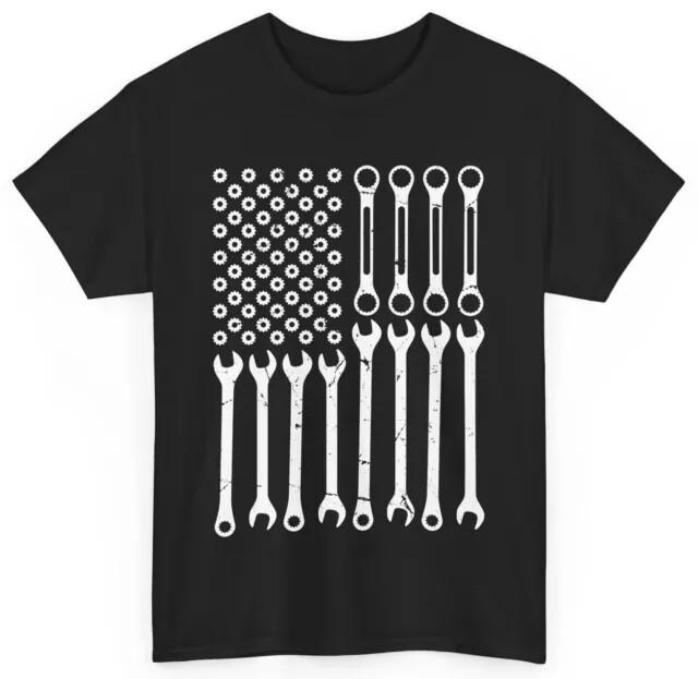 Mechanic American Flag Shirt Car Mechanic Lovers Tshirt Repairman Shirt Unisex T-Shirt XXXL