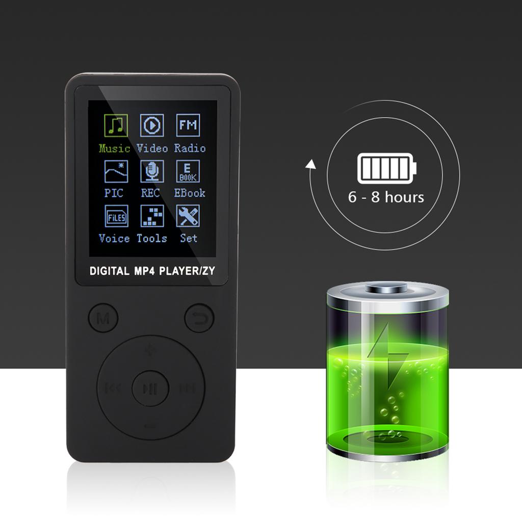 Portable Screen MP4 Music Player Support 32GB TF Card with Headphone Long Standby Time