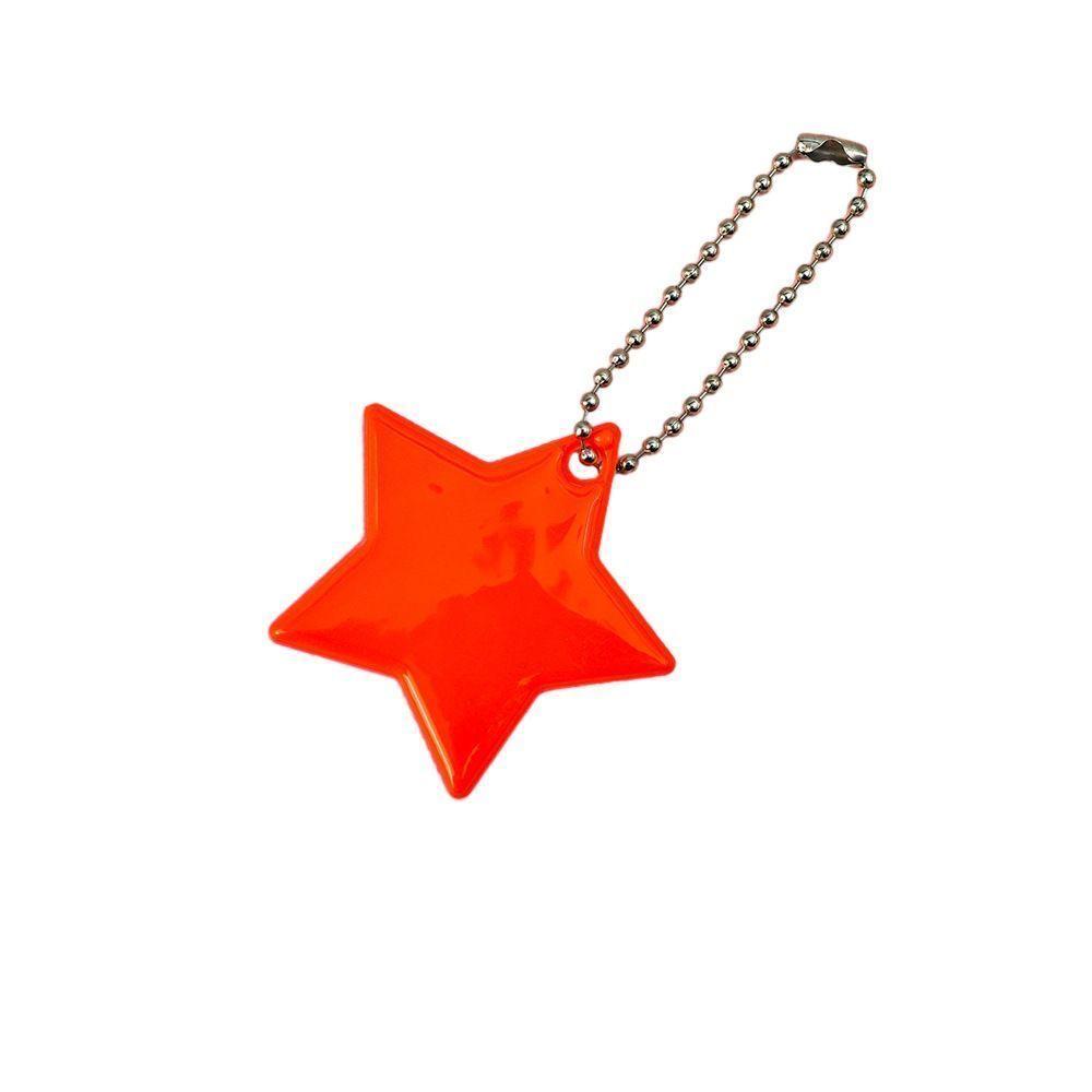 Reflective Star Pendant Keychain for Night Riding: Safety Accessory for Backpack or Luggage.